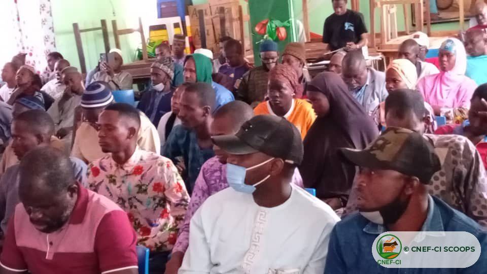 Éleveurs et agricultrices pendant la formation de Ferkessédougou