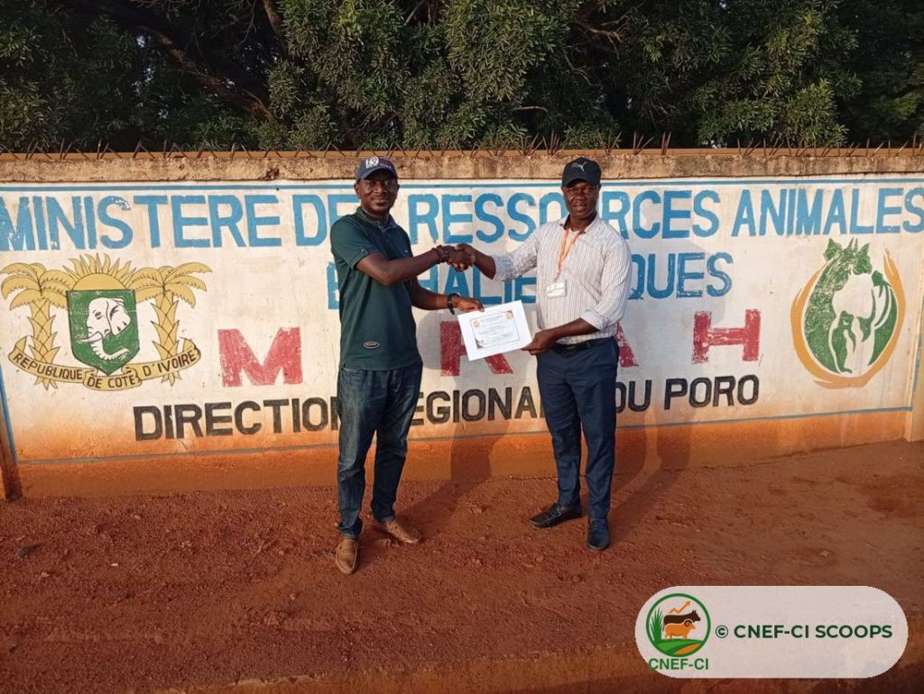 Remise des attestations — Direction régionale du MIRAH du Poro, Korhogo